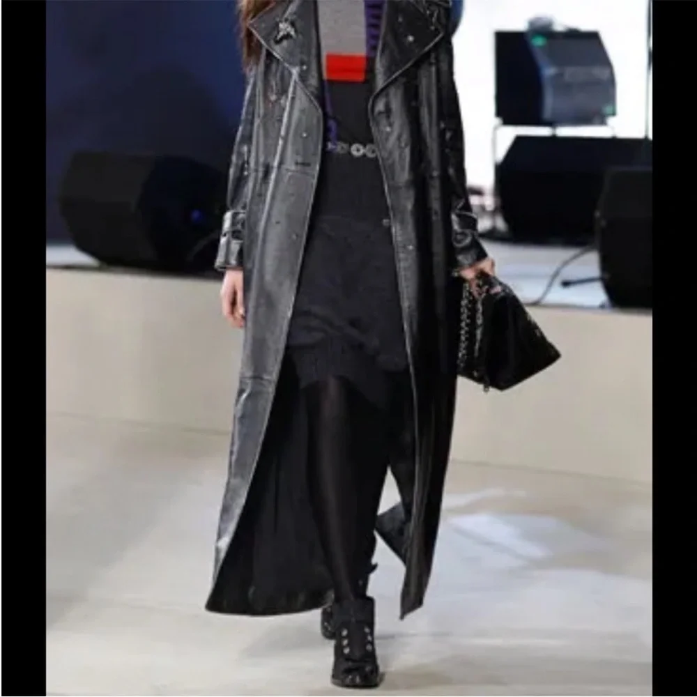 Chanel Runway Wool Moto Lace Up Boots 2008 Black